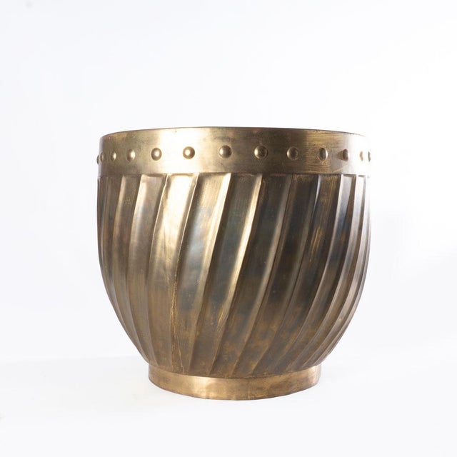 Vintage Brass Jardinière Planter For Sale - Image 4 of 12