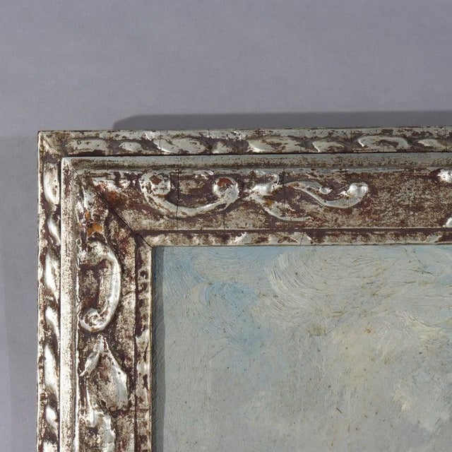 Textile Oil on Canvas Painting of Stormy Seascape in Newcomb Macklin Style Frame C1923 For Sale - Image 7 of 9