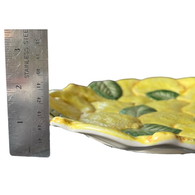 Vintage Fitz & Floyd Italian Majolica Lemon Serving Platter For Sale In Jacksonville, FL - Image 6 of 6