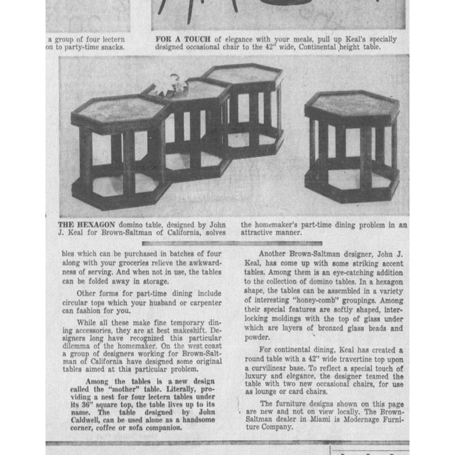 Wood 1960s Pair of Hexagonal 'Domino' Side Tables by John Keal for Brown-Saltman For Sale - Image 7 of 8
