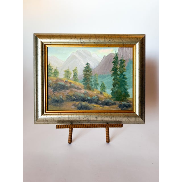 Early 21st Century Impressionist Landscape Painting in Silver Leaf and Gilt Frame For Sale - Image 5 of 5
