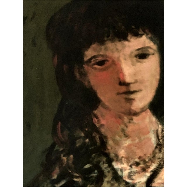 Sylvain Vigny, Portrait of Woman with Hat, Oil Painting, 1950s, Framed For Sale - Image 9 of 13