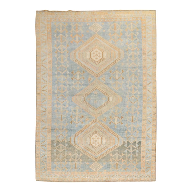Blue Tribal Antique Malayer Rug - 5'9" x 8'4" For Sale
