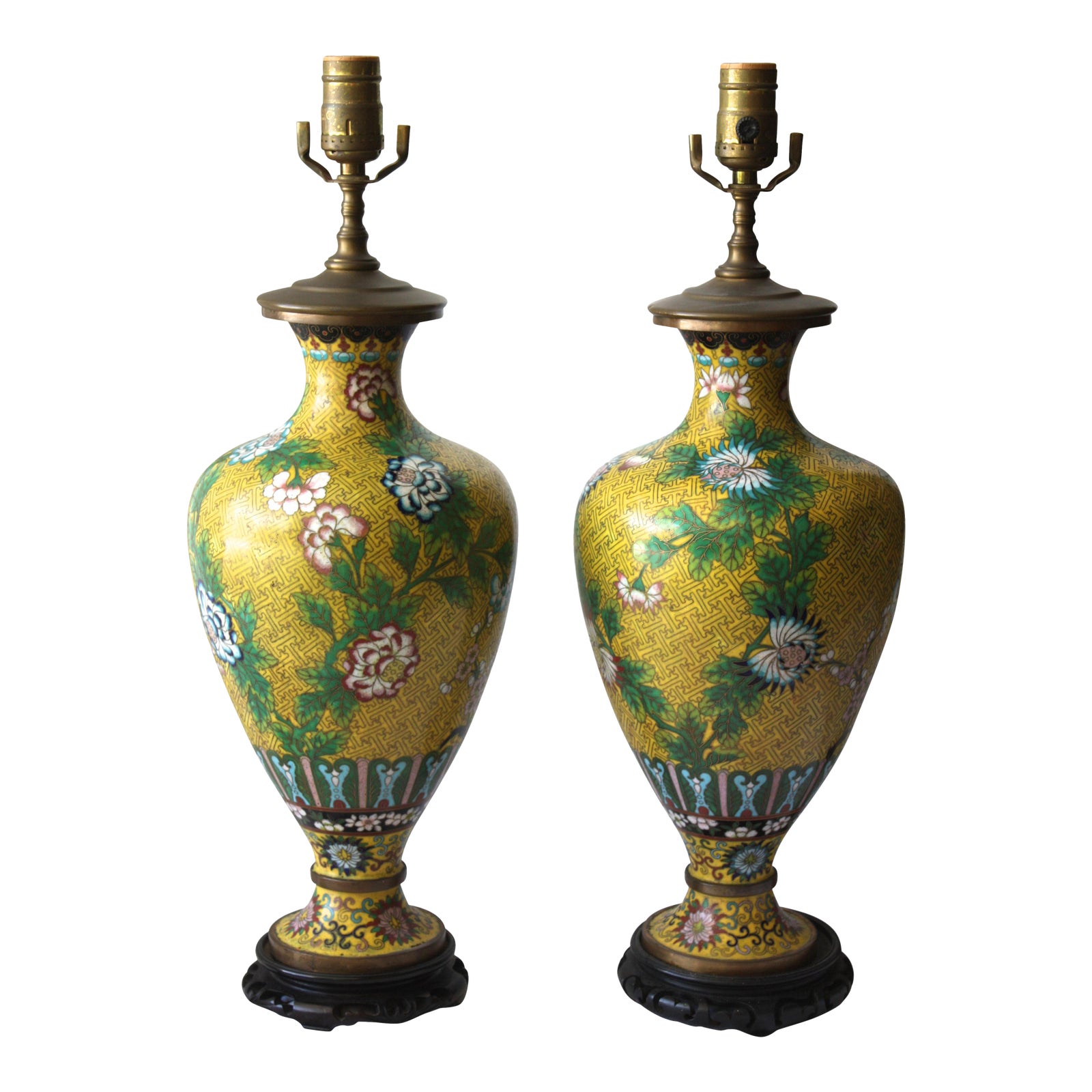 Vintage Cloisonne Lamps A Pair Chairish