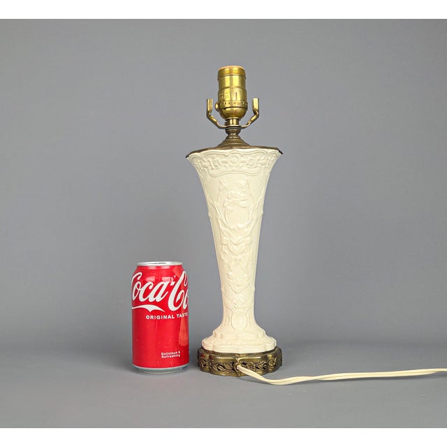 Bronze Antique Wedgwood Ceramic and Bronze Lamp For Sale - Image 8 of 8
