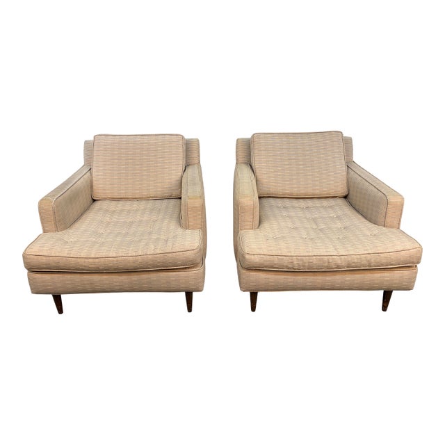 Mid-Century Modern Tufted Slipper Lounge Chairs For Sale