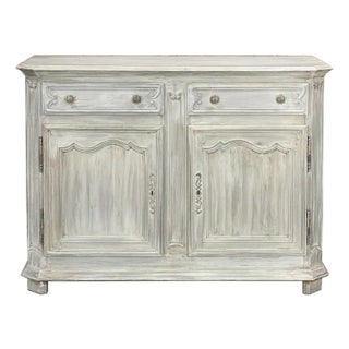 19th Century Country French Whitewashed Oak Buffet For Sale