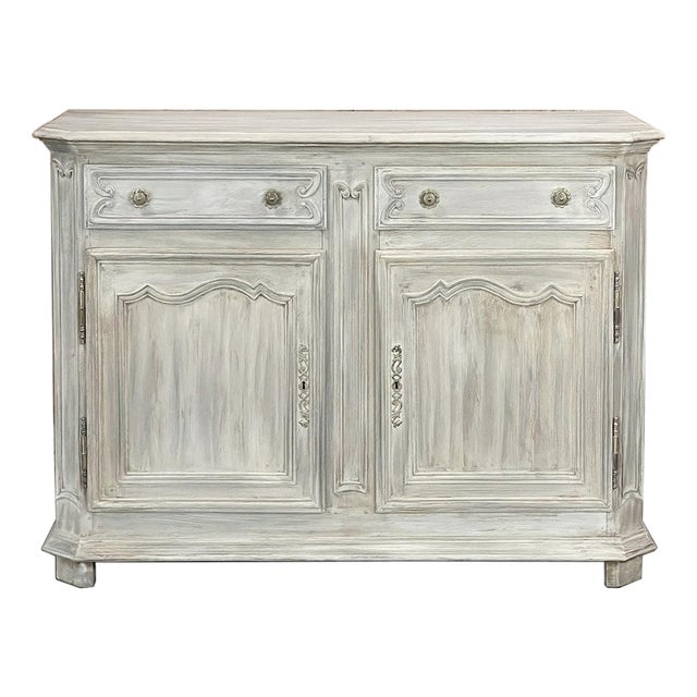 19th Century Country French Whitewashed Oak Buffet For Sale