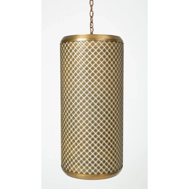 Single Metal Grated Pendant Lamp by the Feldman Company For Sale - Image 12 of 12