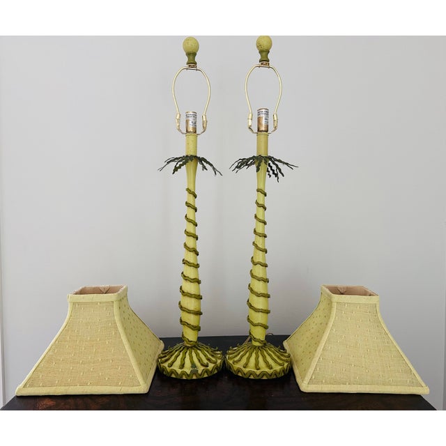 Mid Century Italian Palm Tree Table Lamps-Pair For Sale - Image 10 of 12