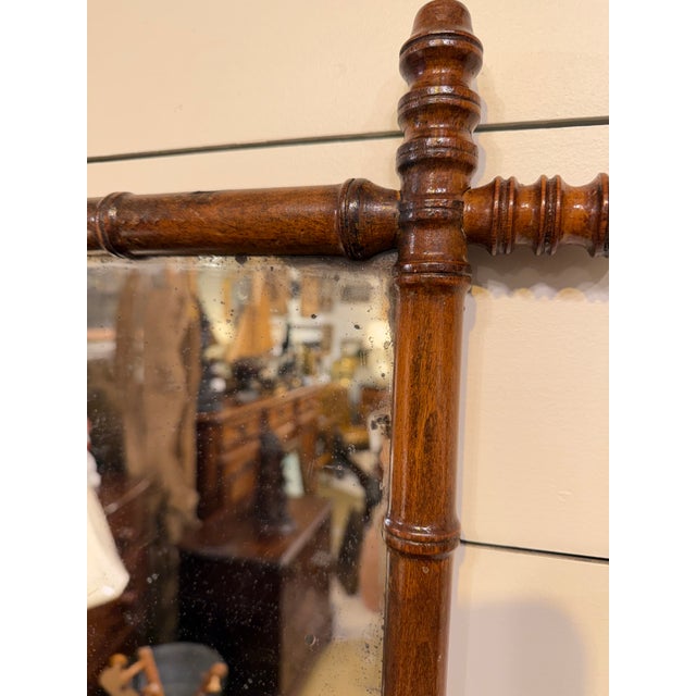19th Century Antique Faux Bamboo Mirror For Sale - Image 5 of 8