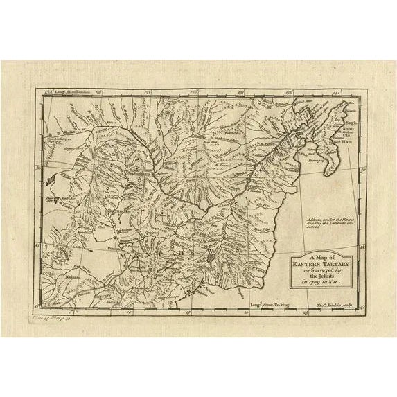 Antique Map of Eastern Tartary as Surveyed by Jesuits, 1746 For Sale - Image 6 of 6