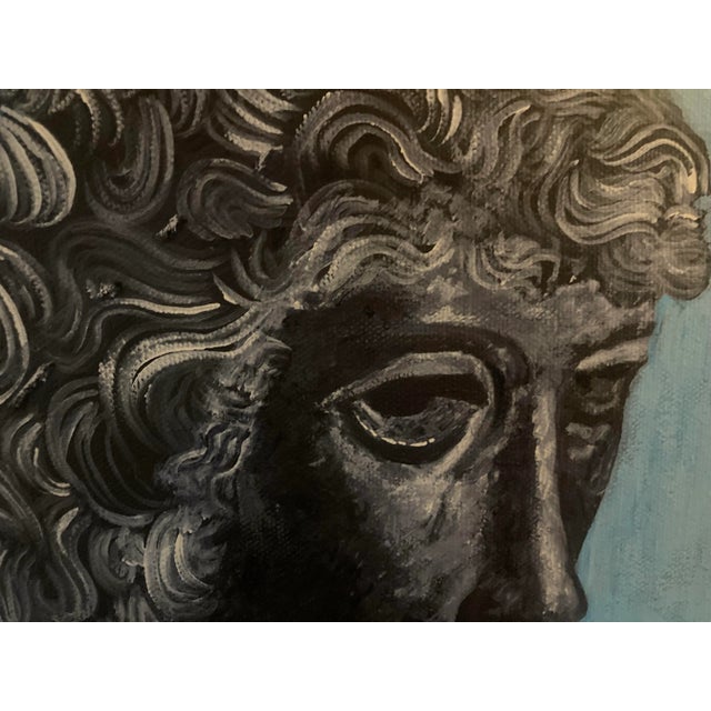 Plastic Original Acrylic Painting of a Greek Athlete on Gessoboard For Sale - Image 7 of 7