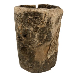 Hand Carved Organic Log Planter For Sale