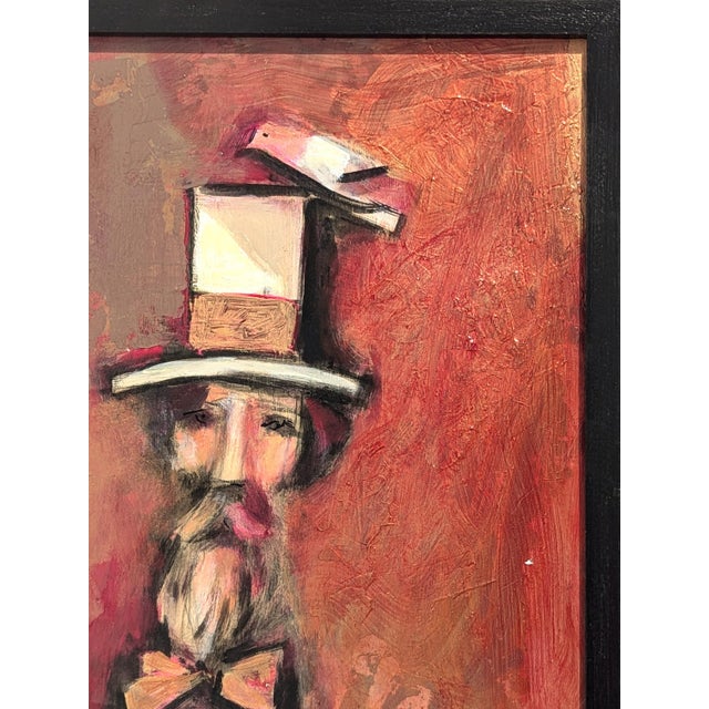 David Adickes Modern Abstract Painting of a Bearded Man Sculpture with a Bird, Phone, & Boats, 1990s For Sale In Houston - Image 6 of 11