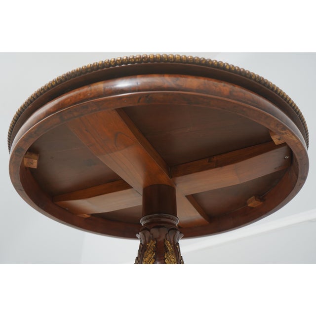 Italian Burl Walnut Round Neoclassical Center Table For Sale - Image 13 of 13