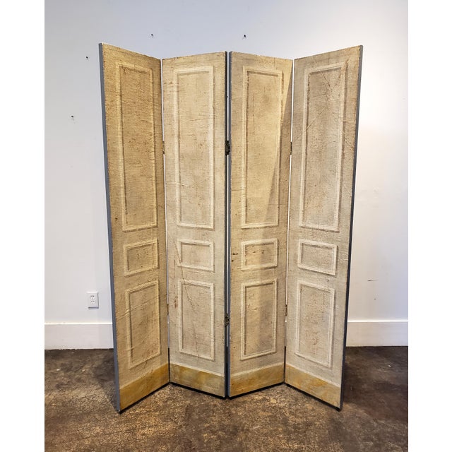 A hand-painted folding screen by French - American artist Jacques Lamy. Known for using his old-world art training in...