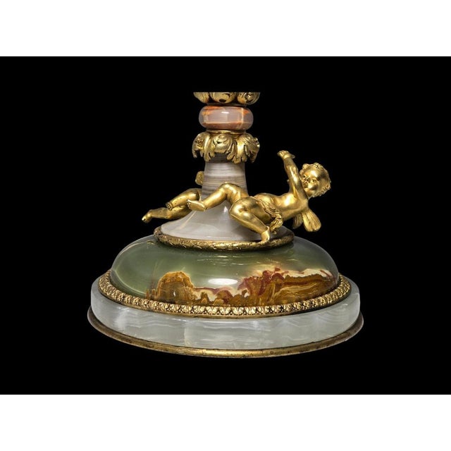 Gilded Bronze Agate and Algerian Onyx Centerpiece attributed to Eugène Cornu, 1890s For Sale - Image 6 of 18