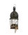Vintage Moroccan lamp featuring an intricately hand-hammered dome with hanging fixture. Glass panels frame the sides,...