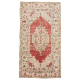 Vintage Washed Out Turkish Wool Rug- 5′8″ × 10′10″ For Sale