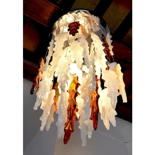 Lustre Bicolor Cascade Light by Albano Poli, 1970 For Sale - Image 4 of 8