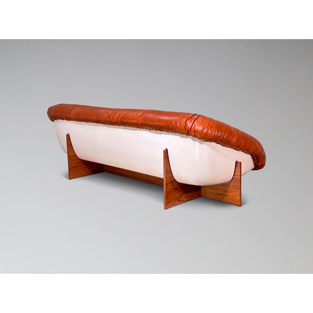 Wood Restored Percival Lafer Mp-61 Leather and Rosewood Sofa For Sale - Image 7 of 11