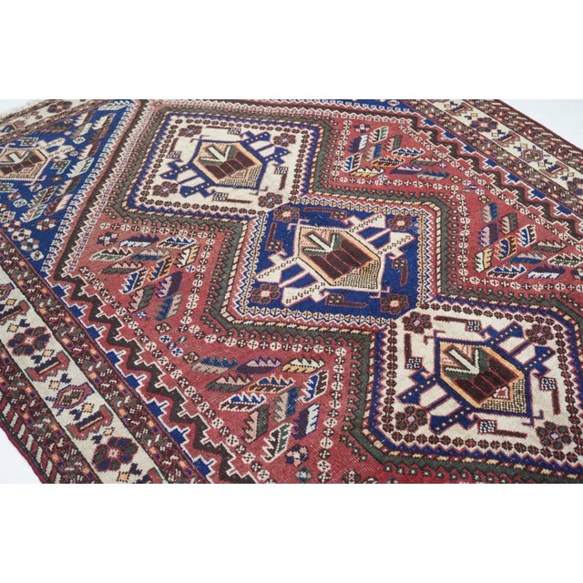 Vintage Qashqai Rug 5' x 6'11'' For Sale In New York - Image 6 of 11