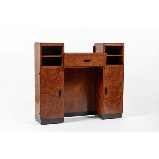 American Art Deco Birdseye Maple Vanity Cabinet or Dressing Table, Circa 1930 For Sale - Image 16 of 18