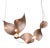 Dune 4 Curve Chandelier with Shades in Copper Metallic Tone by Daniel Becker for Moss Objects For Sale