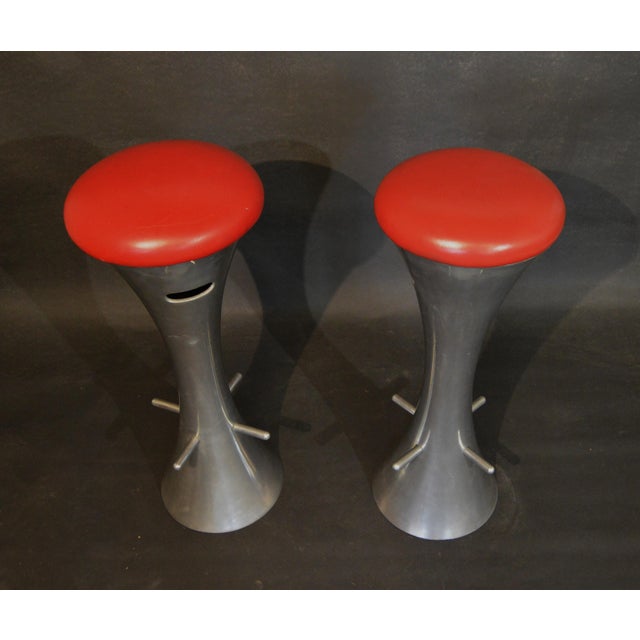 Set of Cone Bar Stools in Stainless Steel For Sale - Image 6 of 8