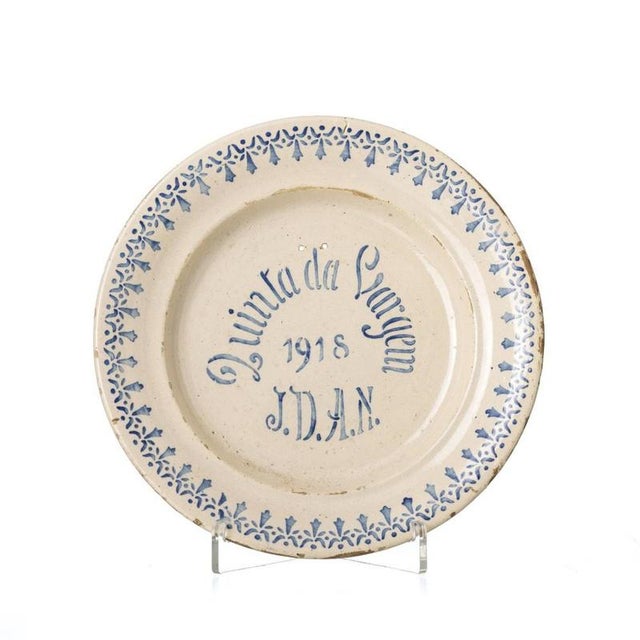 Mid-20th Century Portuguese Earthenware Talking Plate For Sale - Image 6 of 6