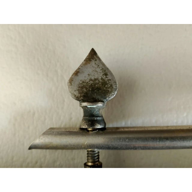 Nickel-Plated Wrought Iron Mirror with Candleholder and Clamps, 1930s For Sale - Image 15 of 17