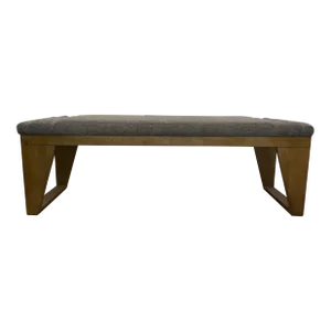 Organic Modern Gray Channeled Bench