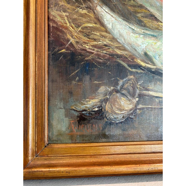 Coffee Antique Framed Still Life Oil Painting on Canvas-Alexandre Tielens Belgium For Sale - Image 8 of 10