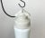 Industrial Industrial White Porcelain Pendant Light with Milk Glass, 1970s For Sale - Image 3 of 13