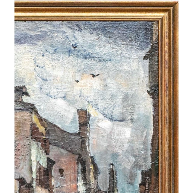 Early 20th Century Early 20th Century Attributed to Gordon McCouch, Modernist Venetian Street Scene Oil Painting For Sale - Image 5 of 18