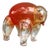 Italian Murano Style Amber Red Glass Bear Sculpture, 1950s For Sale