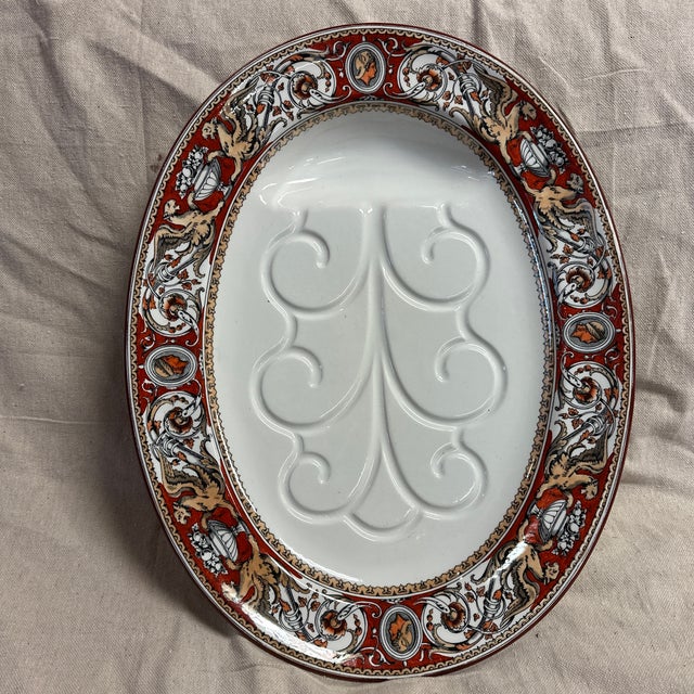 Large Italian Carving Platter Minton Florentine Griffin Carving Platter !850"s For Sale - Image 9 of 9