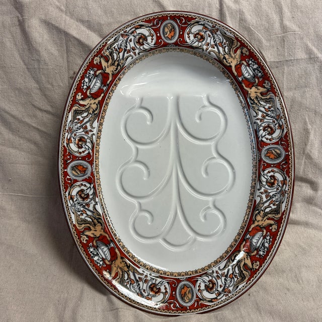 Large Regal Italian Carving Platter Minton Florentine Griffin Carving Platter !850"s For Sale - Image 9 of 9