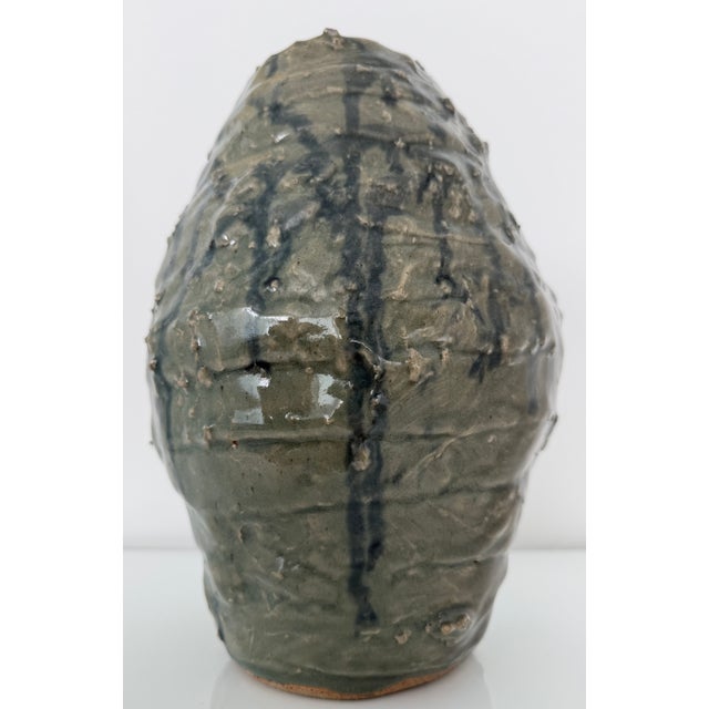 Large 1970's Brutalist Studio Art Glazed Pottery Vase For Sale In Miami - Image 6 of 6