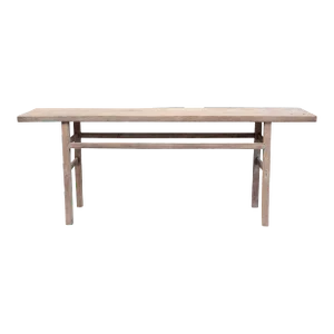Mid-Century Vintage Weathered Natural Wood Console Table