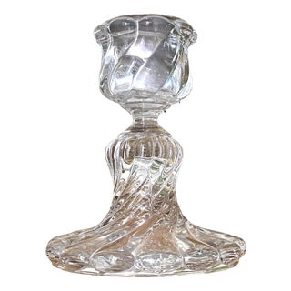 Baccarat Crystal Candleholder with Bamboo Twisted Pattern, France, 1950s For Sale