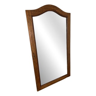 French Style Wall Mirror in Oak For Sale