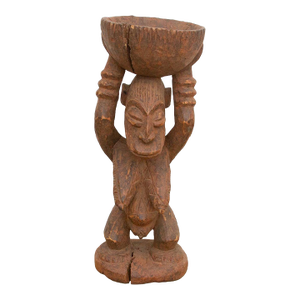 Ancient Offering, African Figure With Bowl