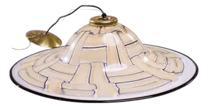 Barovier & Toso Mid Century Large Tessere Ambra Suspension Murano Pendant Lamp