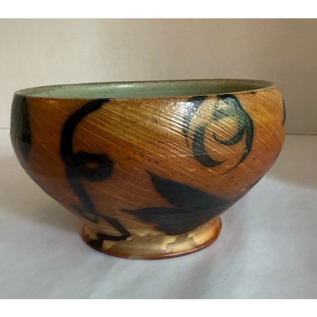 Japanese Handmade Bowl With Decorative Design For Sale - Image 3 of 6