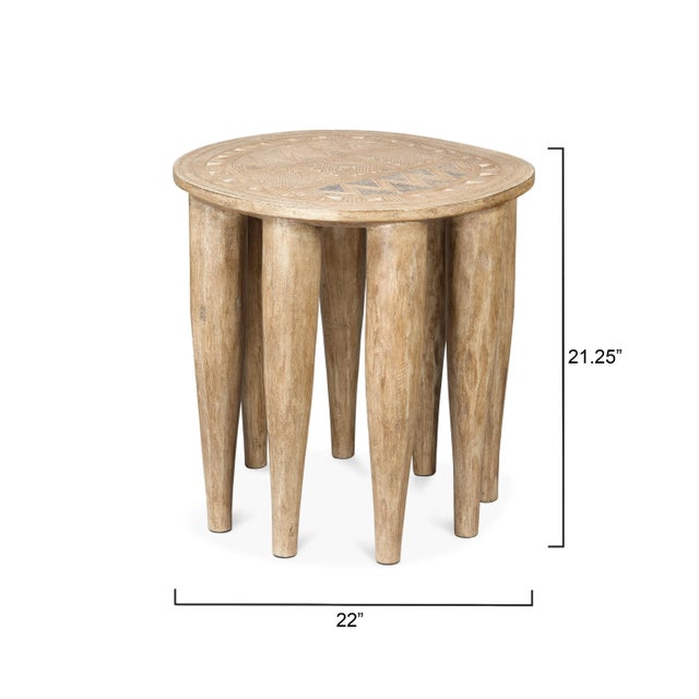 Contemporary Jamie Young Naga Stool in Bleached For Sale - Image 3 of 6