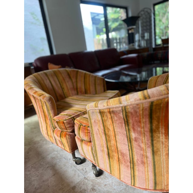 1960s Mid Century Modern Barrel Back Chairs in the Style of Harvey Probber - a Pair For Sale In Miami - Image 6 of 12