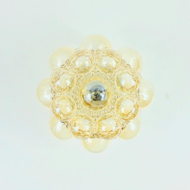 Mid-Century Modern Mid-Century Amber Bubble Glass Flush Mounts by Helena Tynell for Limburg, Germany, 1970s, Set of 2 For Sale - Image 3 of 11