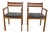 Scandinavian Modern Teak Armchairs With Brushed Charcoal Fabric Seat Cushions, a Pair For Sale